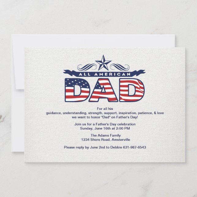 All American Dad Father's Day Invitation (Front)