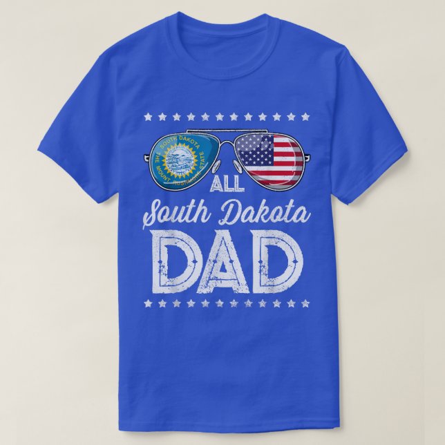 All American Dad Father's Day South Dakota 4th Of  T-Shirt (Design Front)
