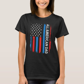All American Dad Us Flag Matching Usa Patriotic 4t T-Shirt