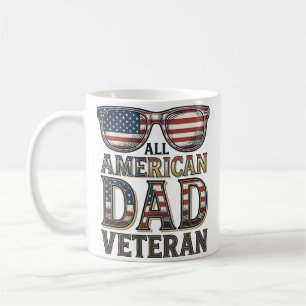 All American Dad Veteran Patriotic Sunglasses Shir Coffee Mug