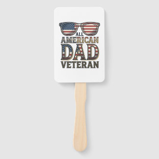 All American Dad Veteran Patriotic Sunglasses Shir Hand Fan