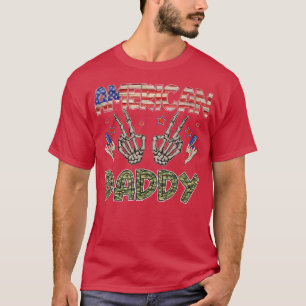 All American Daddy Skeleton 4th Of July Patriotic T-Shirt