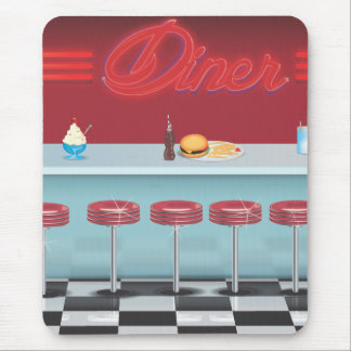 All American Diner Restaurant Mouse Mat