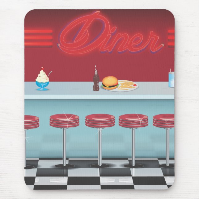 All American Diner Restaurant Mouse Mat (Front)