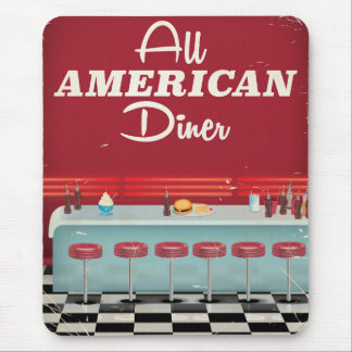 All American Diner Retro Poster Mouse Mat