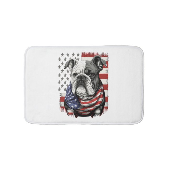 ALL AMERICAN DOG-lovers english bulldog  Bath Mat (Front)