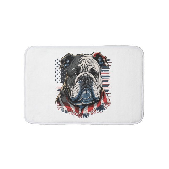 ALL AMERICAN DOG-lovers english bulldog  Bath Mat (Front)