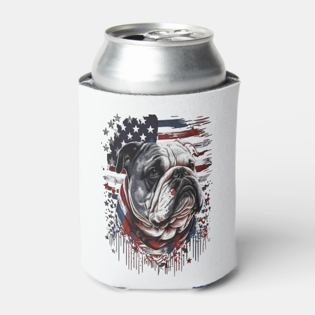 ALL AMERICAN DOG-lovers english bulldog  Can Cooler (Can Front)
