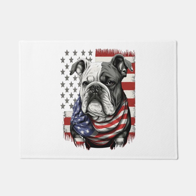 ALL AMERICAN DOG-lovers english bulldog  Doormat (Front)