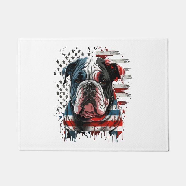 ALL AMERICAN DOG-lovers english bulldog  Doormat (Front)
