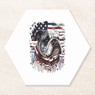 ALL AMERICAN DOG-lovers english bulldog Paper Coaster