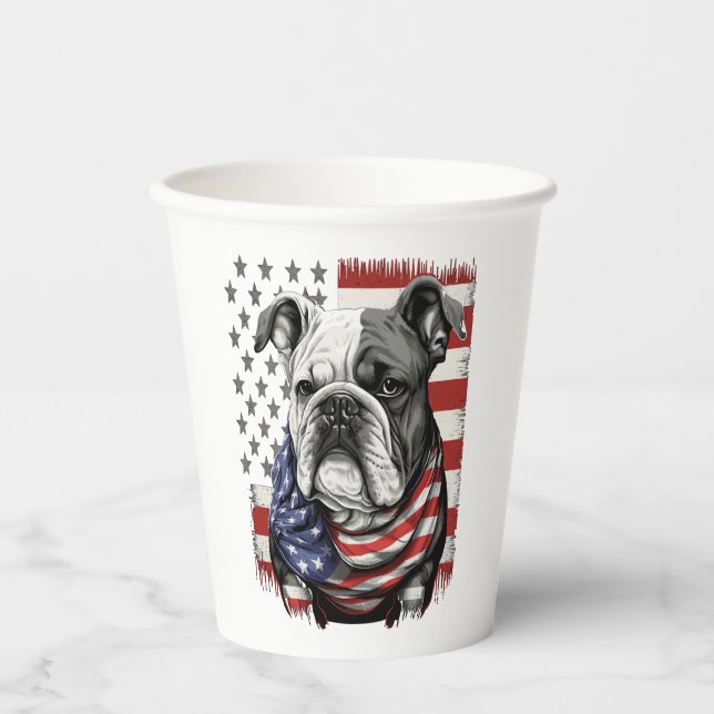 ALL AMERICAN DOG-lovers english bulldog  Paper Cups (Front)