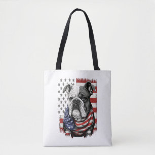 ALL AMERICAN DOG-lovers english bulldog Tote Bag