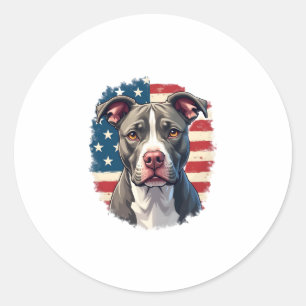 ALL AMERICAN DOG-lovers pit bul (1) Classic Round Sticker