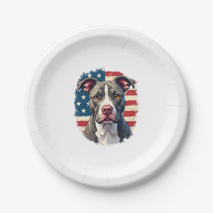 ALL AMERICAN DOG-lovers pit bul (1) Paper Plate