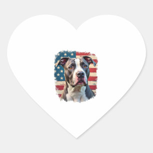 ALL AMERICAN DOG-lovers pit bul (2) Heart Sticker