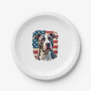 ALL AMERICAN DOG-lovers pit bul (2) Paper Plate