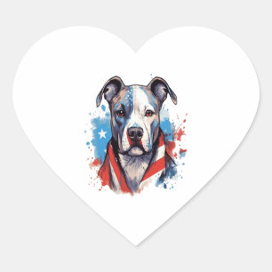 ALL AMERICAN DOG-lovers pit bull 2 Heart Sticker