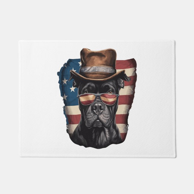 ALL AMERICAN DOG-lovers pit bull  Doormat (Front)