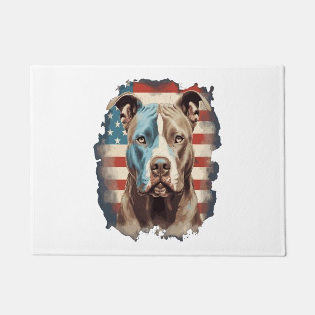 ALL AMERICAN DOG-lovers pit bull  Doormat (Front)