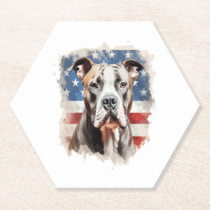ALL AMERICAN DOG-lovers pit bull Paper Coaster