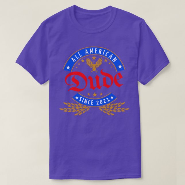 All American Dude Forth of July Memorial Day Gift  T-Shirt (Design Front)