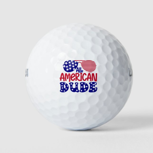 All American Dude  Golf Balls (Front)