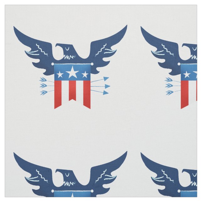 All American Eagle & Flag Patriotic Fabric (Swatch)