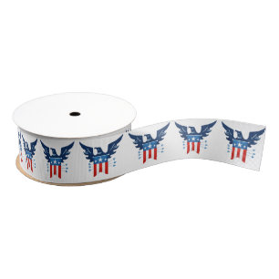 All American Eagle & Flag Patriotic Grosgrain Ribb Grosgrain Ribbon
