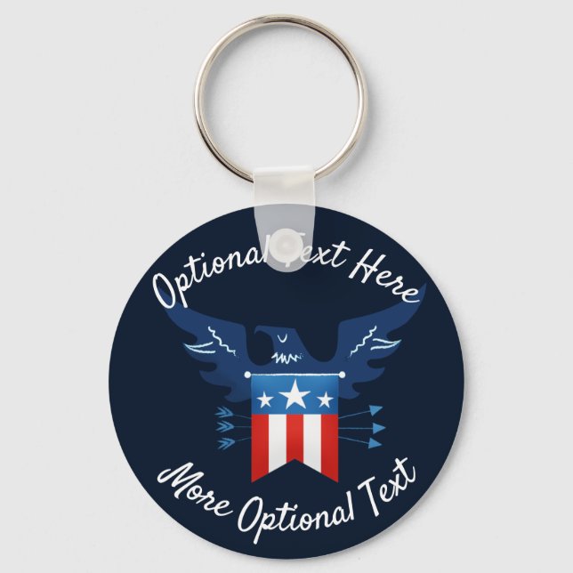 All American Eagle & Flag Patriotic Key Ring (Front)