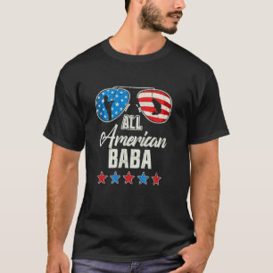 All American Fishing Baba 4th Of July US Flag Sung T-Shirt