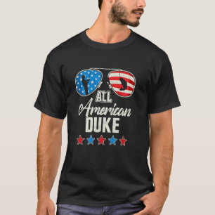 All American Fishing Duke 4th Of July US Flag Sung T-Shirt