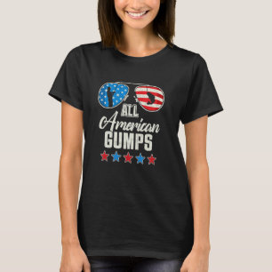 All American Fishing Gumps 4th Of July US Flag Sun T-Shirt