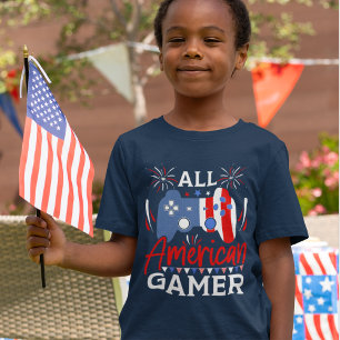 All American Gamer" 4th of July – Gaming Kids T-Shirt