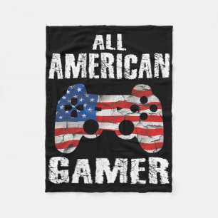 All American Gamer 4th Of July Video Games Boys Te Fleece Blanket