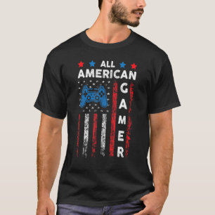 All American Gamer Patriotic Video Game 4th Of Jul T-Shirt