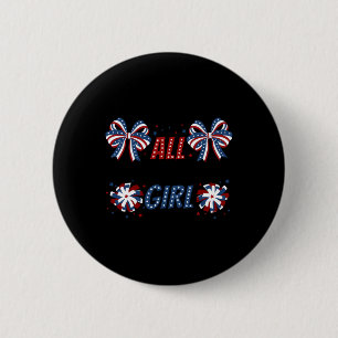 All American Girl 4th July Coquette Bows American 6 Cm Round Badge