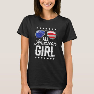 All American Girl 4th Of July Family Matching Sung T-Shirt