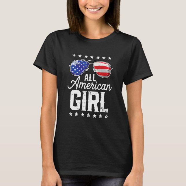 All American Girl 4th Of July Family Matching Sung T-Shirt (Front)
