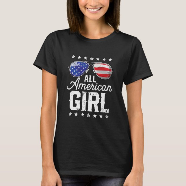All American Girl 4th of July Family Matching T-Shirt (Front)