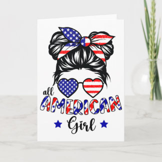 All American Girl 4th Of July Patriotic Shirts For Card