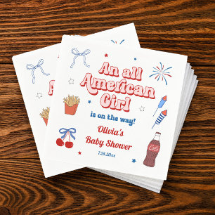 All American Girl Baby Shower Napkin
