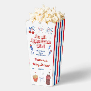All American Girl Baby Shower Popcorn Favour Box
