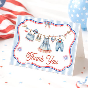 All American Girl Baby Shower Thank You Card