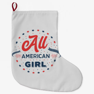 All American Girl Badge  Large Christmas Stocking