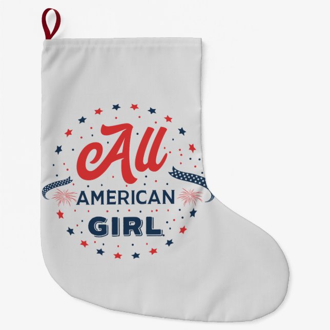 All American Girl Badge  Large Christmas Stocking (Front)