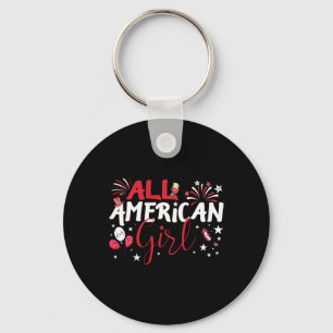 All American Girl For Independence Day Girls Patri Key Ring
