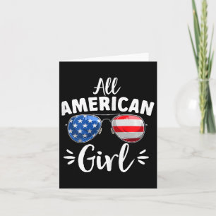 All American Girl Girls 4th Of July Card