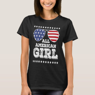All American Girl Matching Family 4th of July Girl T-Shirt
