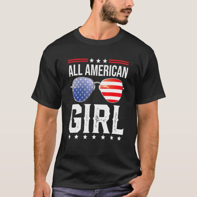 All American Girl Matching Family Fourth 4th Of Ju T-Shirt (Front)